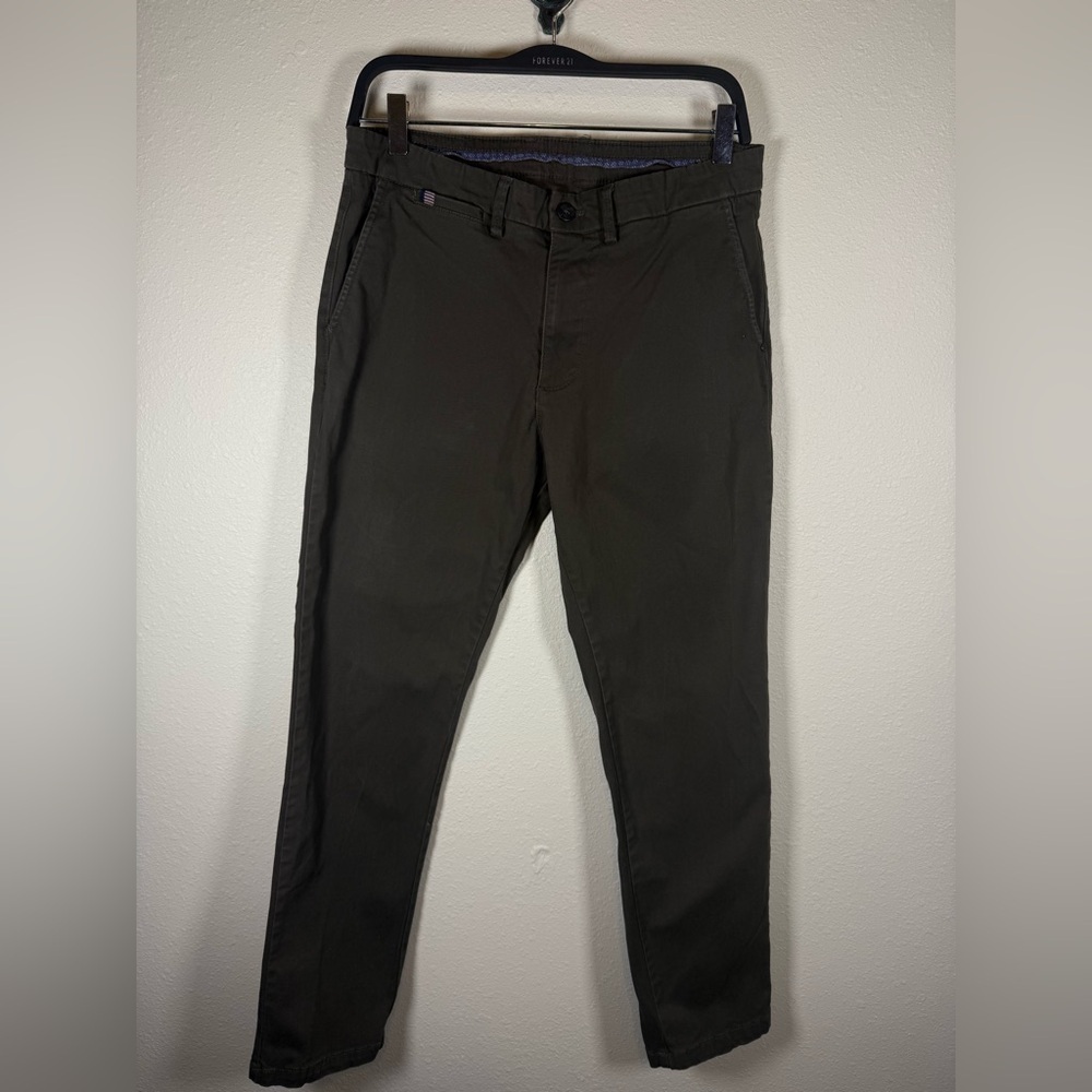 Coveri Tailored Green Men’s Chinos 30x29 Cotton Stretch Slim Fit Italy - Picture 1 of 13